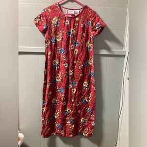 Studio Ease Floral Red Midi Dress Size 8 Petite